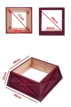 Red Large Wooden Trapezoid Christmas Tree Skirt