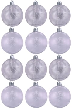 Hand Painted Shatterproof Bauble Design 15 (12 Pack)